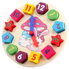 Wooden Baby Children Digital Geometry Clock Early Wooden blocks